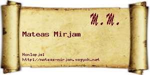 Mateas Mirjam névjegykártya